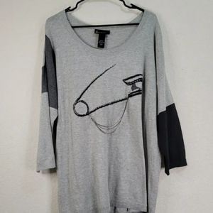 Plus size safety pin sweater